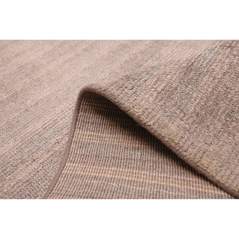 ECARPETGALLERY Hand Loomed Loreto Grey Viscose, Wool Rug - 5'4 x 7'6