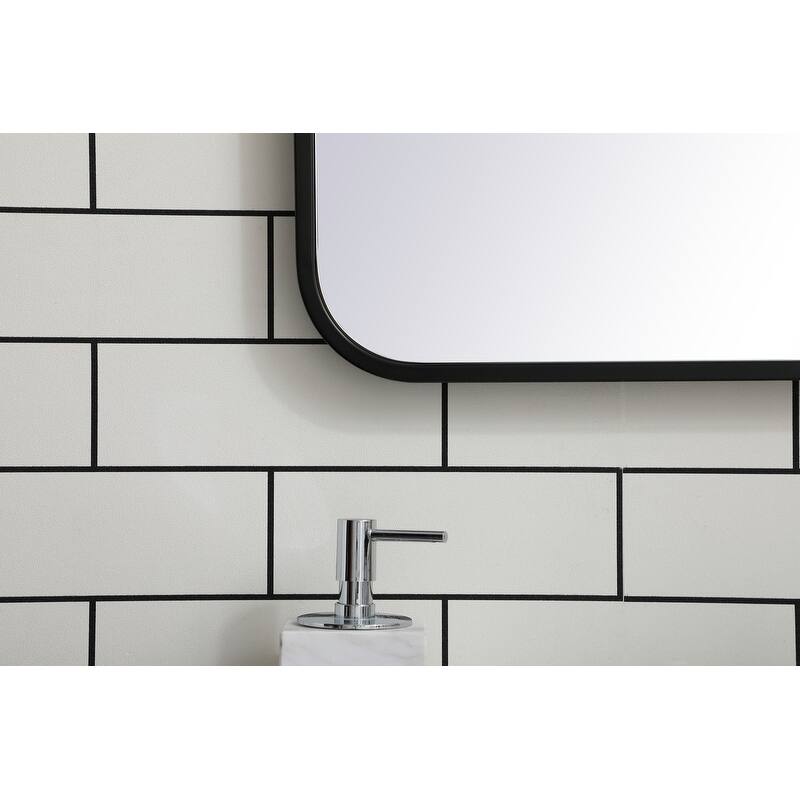 Ezra Soft Corner Metal Rectangular Mirror