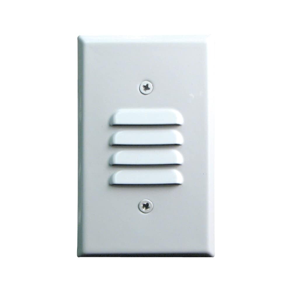 Elco Elst74 12v Led Vertical Mini Step Light With Louvered Faceplate White