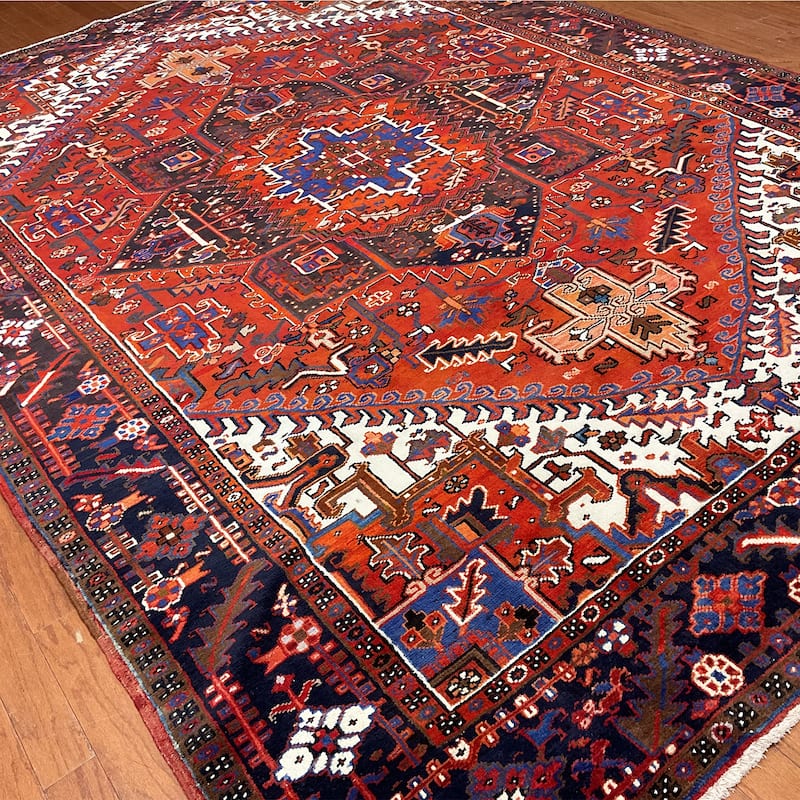 HERAT ORIENTAL Handmade Fine Heriz Wool Rug - 7'7" x 10'8"