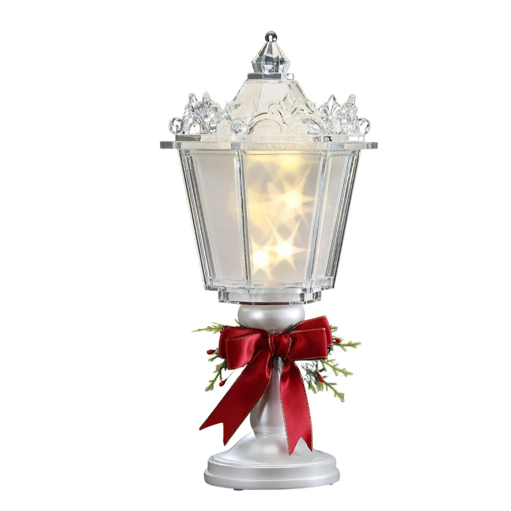 Musical LED Lighted Street Lamp with Rotating Star Christmas Decoration - 12.75"