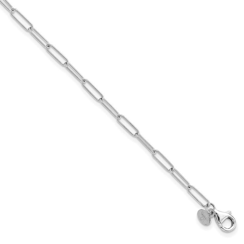 Curata 14k White Gold Polished 2.6mm Paperclip Link Bracelet Options: 7" 8"