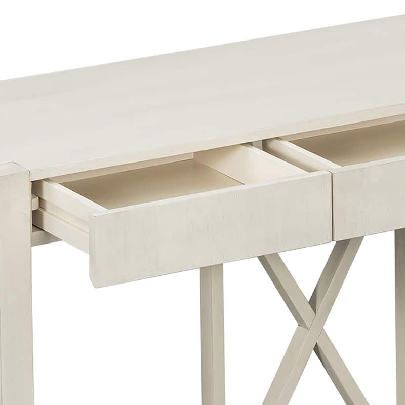 Modern Industrial Style Wooden Console Table with Four Drawers, For Living Room Hallway Use