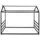 preview thumbnail 8 of 10, Queen Size Metal House-Styled Platform Bed with Sleek Eaves Design and Sturdy Construction