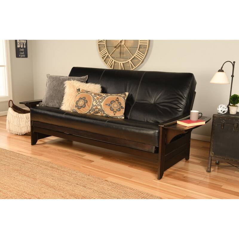 Copper Grove Dixie Espresso Full-size Futon Set with Bonded Leather Innerspring Mattress