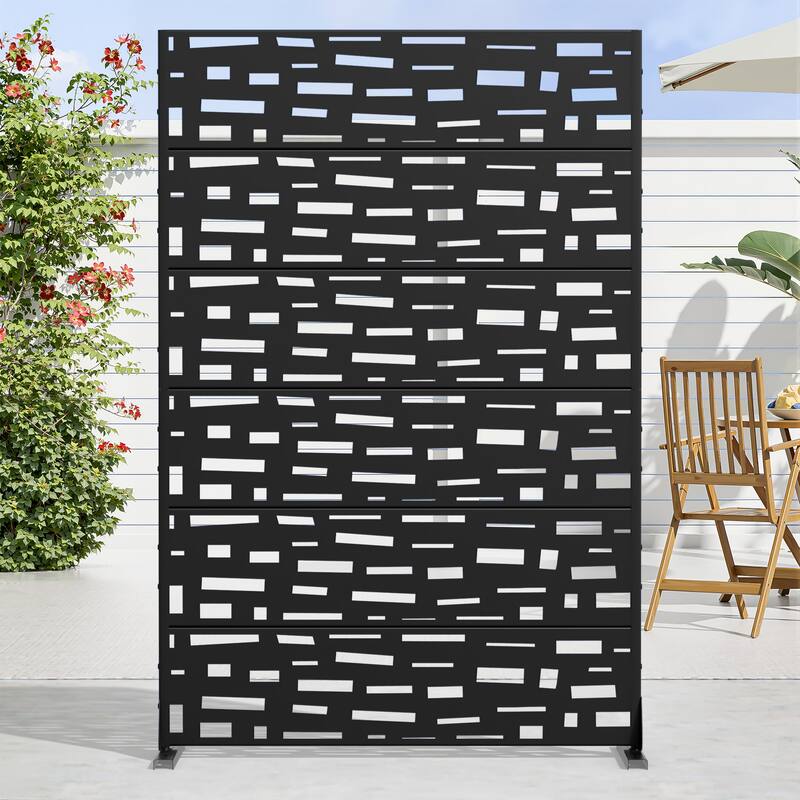 Dovelina 6ft.x 4ft. Outdoor Freestanding Metal Privacy Screen Decorative Garden Fence - 72"x47"