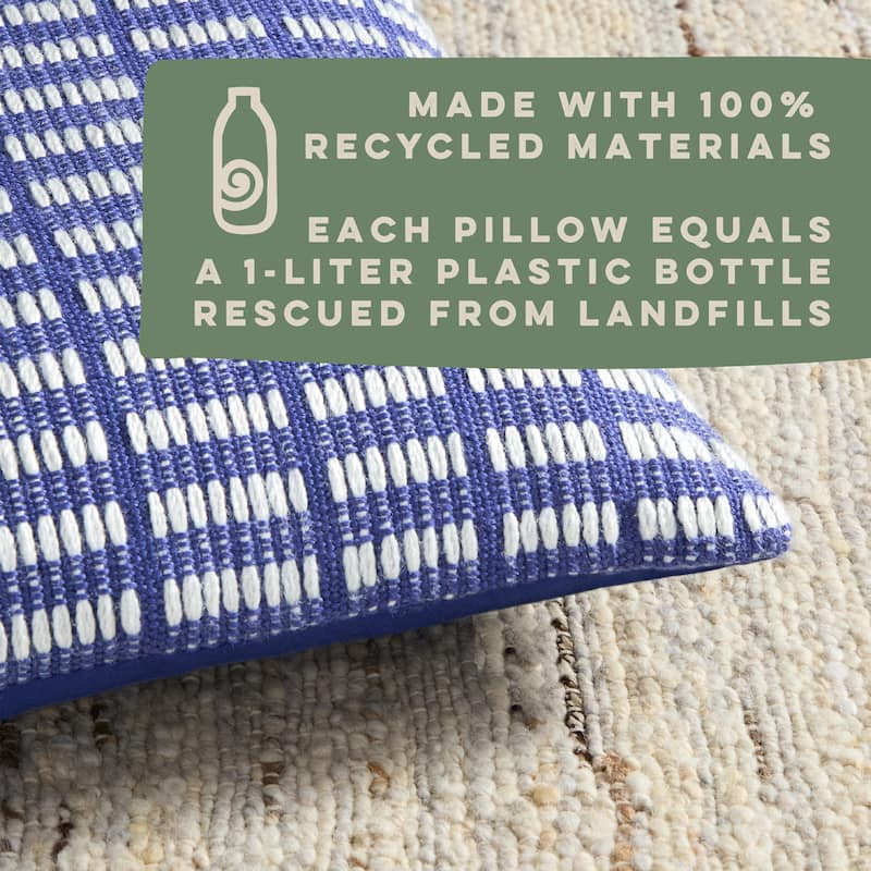 TOWN & COUNTRY TERRA Alara Textured Geo Stripe Indoor Outdoor Decorative Pillow