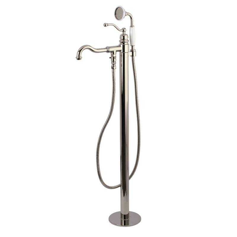 English Country Freestanding Tub Faucet with Hand Shower - Polished Nickel
