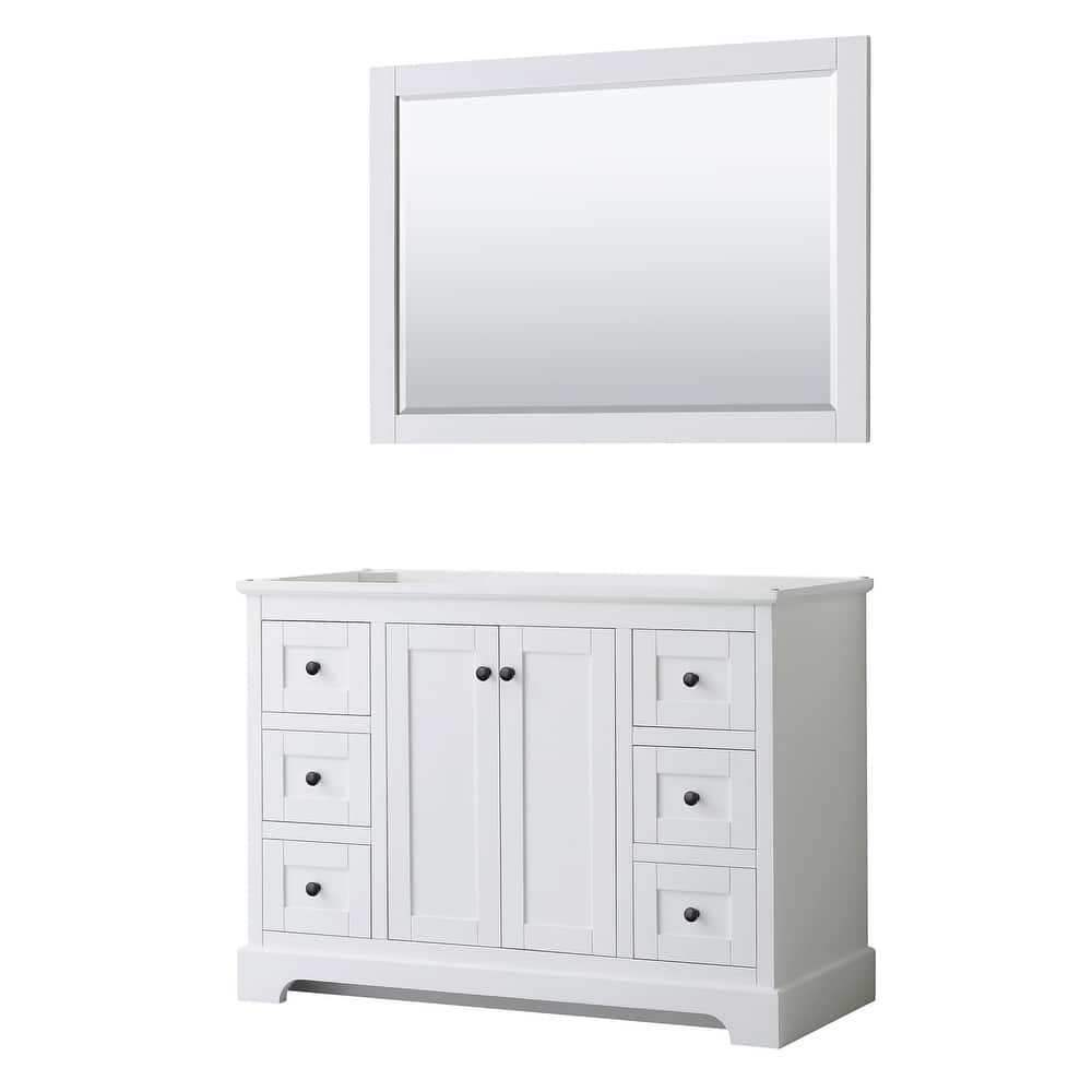 Avery 48-inch Single Vanity, No Top, No Sink, 46-inch Mirror
