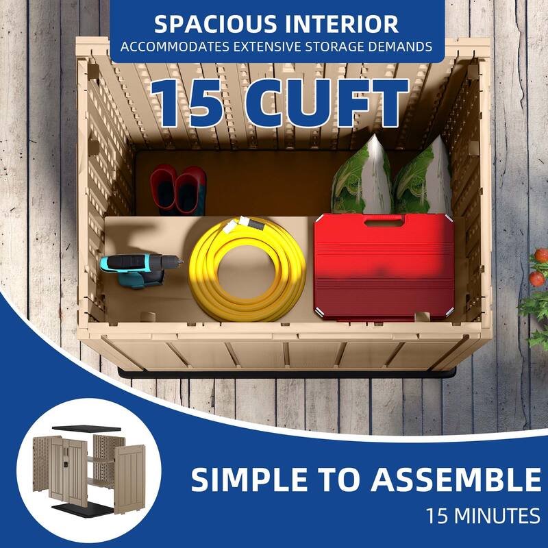 Outdoor Storage Cabinet with 2 Shelves