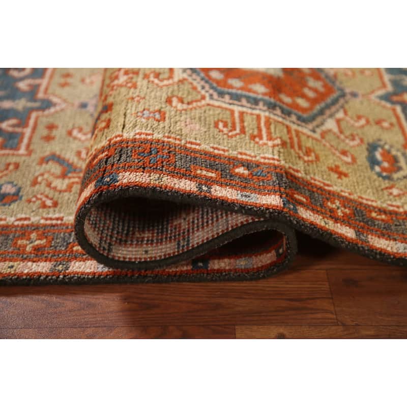Traditional Green Kazak Runner Rug Hand-Knotted Wool Carpet - 2'6"x 10'0"