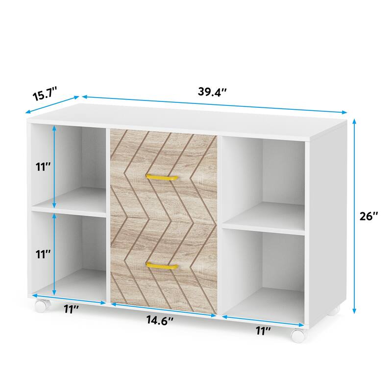 2-Drawer Wood Mobile Lateral File Cabinet