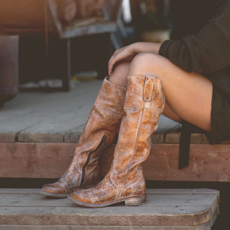 Bed Stu Jacqueline Leather Tall Boot - 6 - Tan Rustic