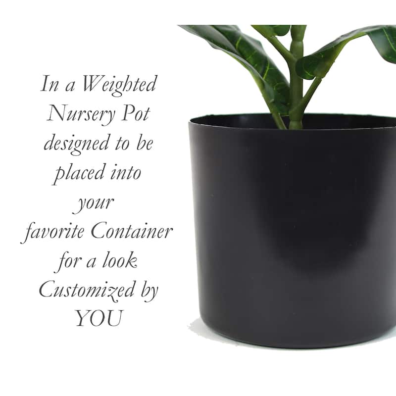 The Mod Greenhouse Faux Green Fiddle Leaf Tree in a Black Matte Planter Pot