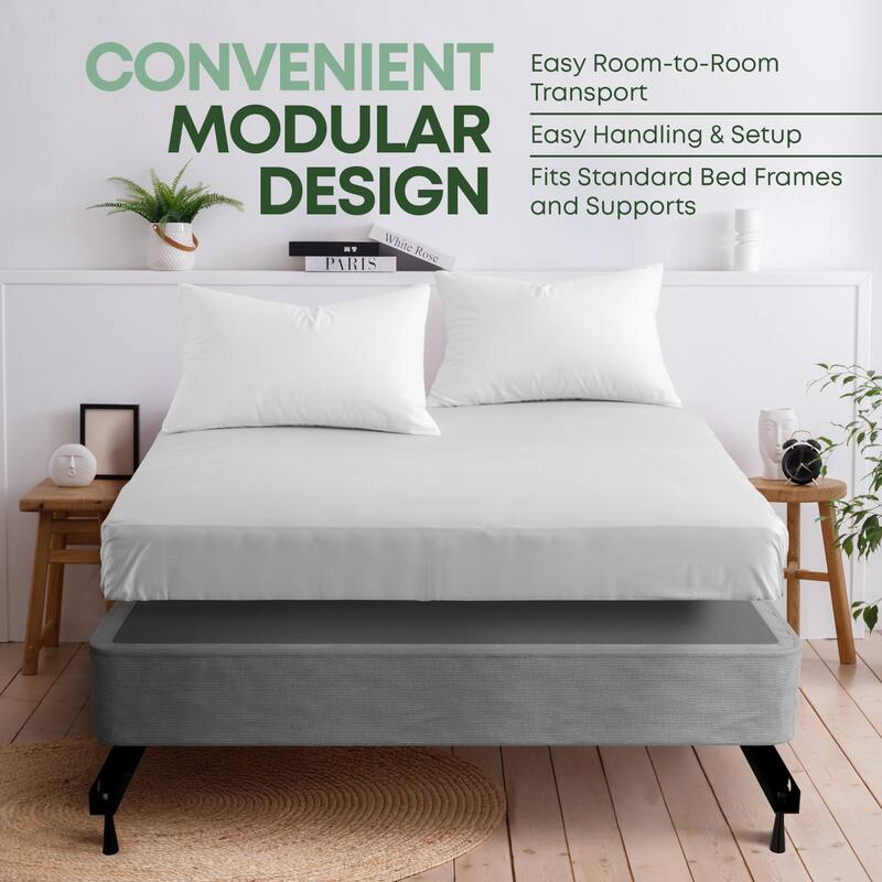 Onetan, 4.5-Inch & 8-Inch Sturdy Wood Box Spring for Mattress Support - Durable and Easy to Assemble Natural Wood Foundation