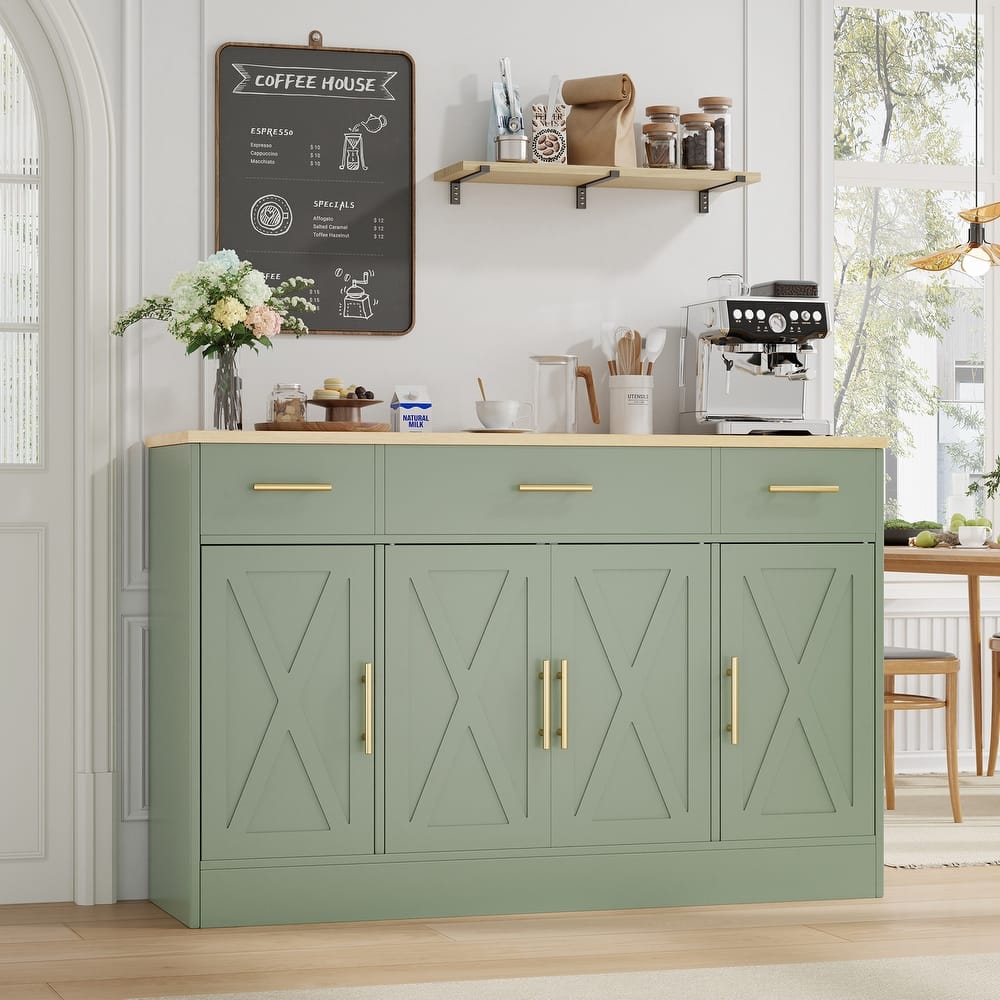 Farmhouse Kitchen Buffet Storage Cabinet, Sideboard