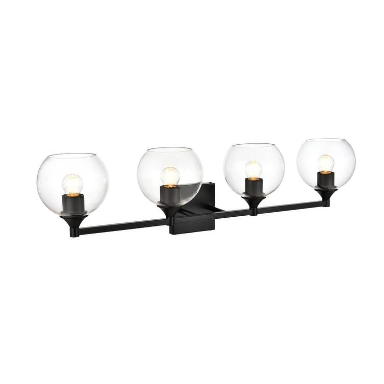 Felz 1 Light Black and Clear Bath Sconce