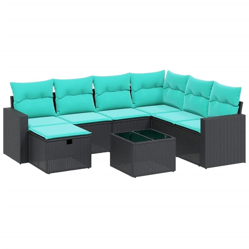 vidaXL Garden Sofa Set Beige/Black/Brown/Grey