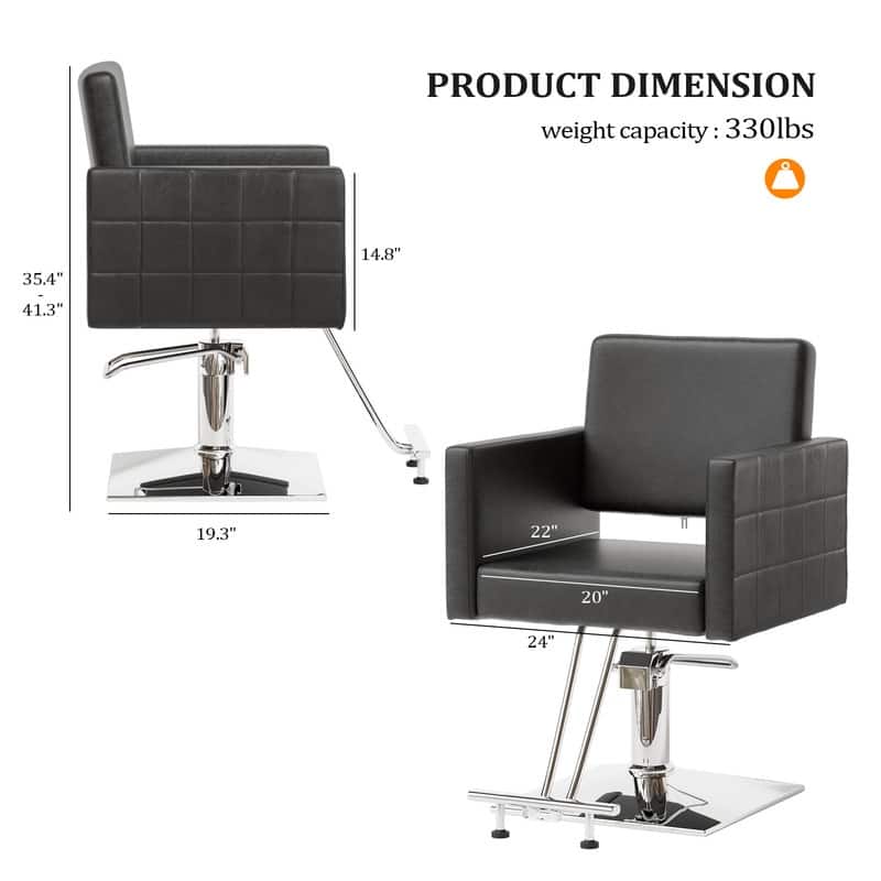 OmySalon PVC leather stainless steel foot operated for Salon Styling Chair, Hair Cutting Hairdressing Beauty Equipment - N/A