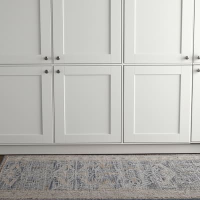 HomeRoots Ikat Bohemian Runner Area Rug - 87.00 in. x 30.00 in. x 0.43 in.