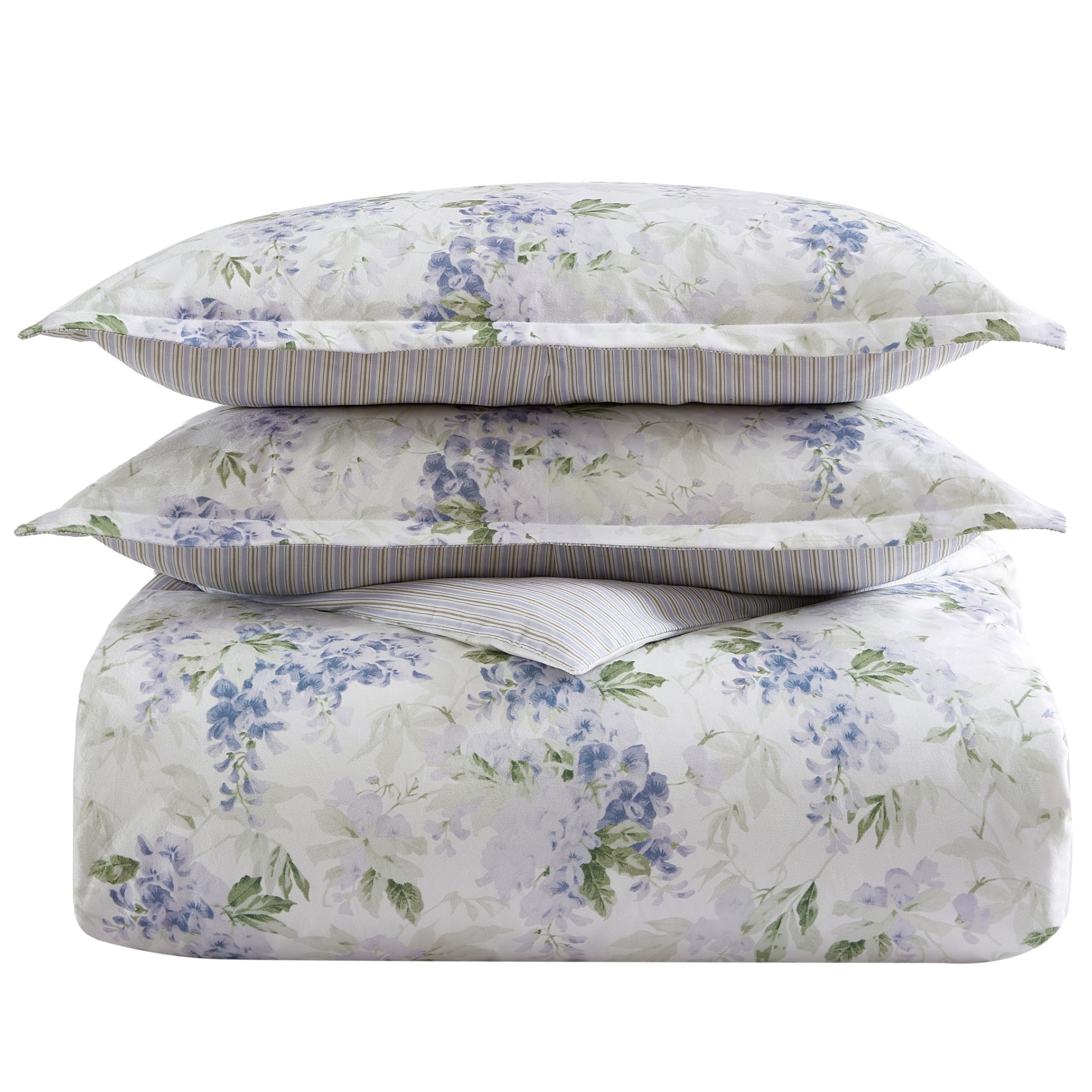Laura Ashley Wisteria Velvet Lavender Duvet Cover Set - Bed Bath