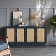 preview thumbnail 2 of 11, Modern Accent Storage Cabinet Sideboard Wooden Cabinet Console Table with 4 Doors and Adjustable Shelves