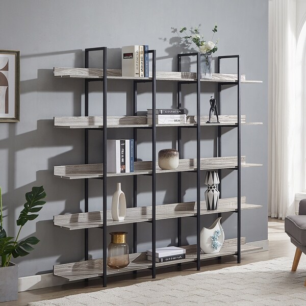 Vintage Industrial Style Shelf with Metal Frame - Bed Bath
