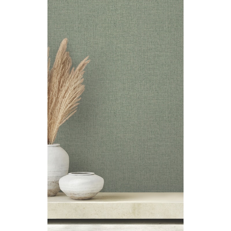 Clarkson Green Woven Wallpaper