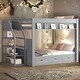 preview thumbnail 11 of 18, Convertible Design Wood Full Size Bunk Bed with Storage Staircase, Bedside Table, and 3 Drawers