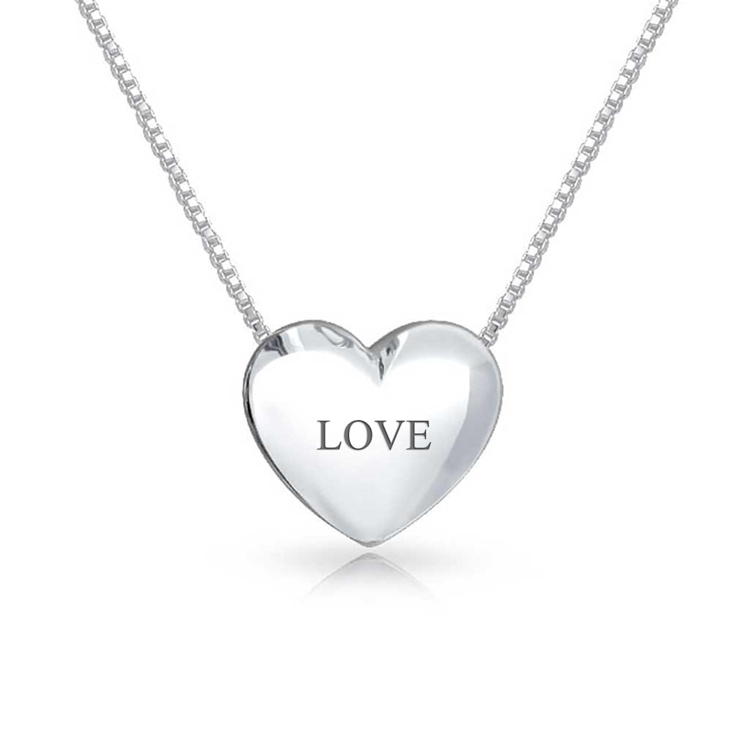 simple heart necklace silver
