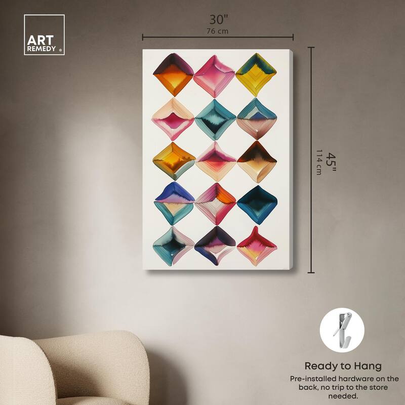 Diamond Grid Canvas by Art Remedy, Gallery Wrapped