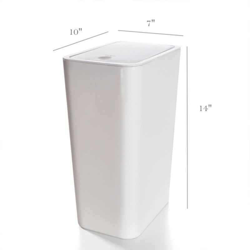 HANAMYA 2.6 Gallon Slim Trash Can with Press Top Lid On Sale Bed Bath & Beyond 38192546