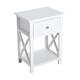 HomCom X-Side Wood End Table / Nightstand w/ Drawer - 15.5"L X 12"W X 22"H
