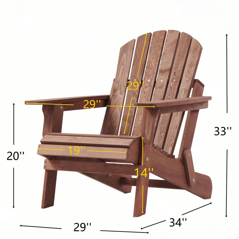 Outdoor Wooden Folding Adirondack Chair