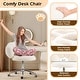 preview thumbnail 23 of 22, Armless Desk Chair Makeup Vanity Chair with Wheels and Adjustable Height Office Chair Criss Cross Cross-Legged Chair