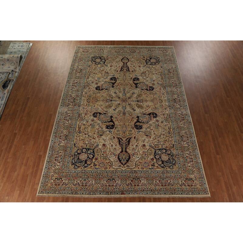 Hand Knotted Oriental 100% Wool Carpet Traditional Floral Beige & Ivories Sultanabad Area Rug - 14' 1'' X 10' 0''