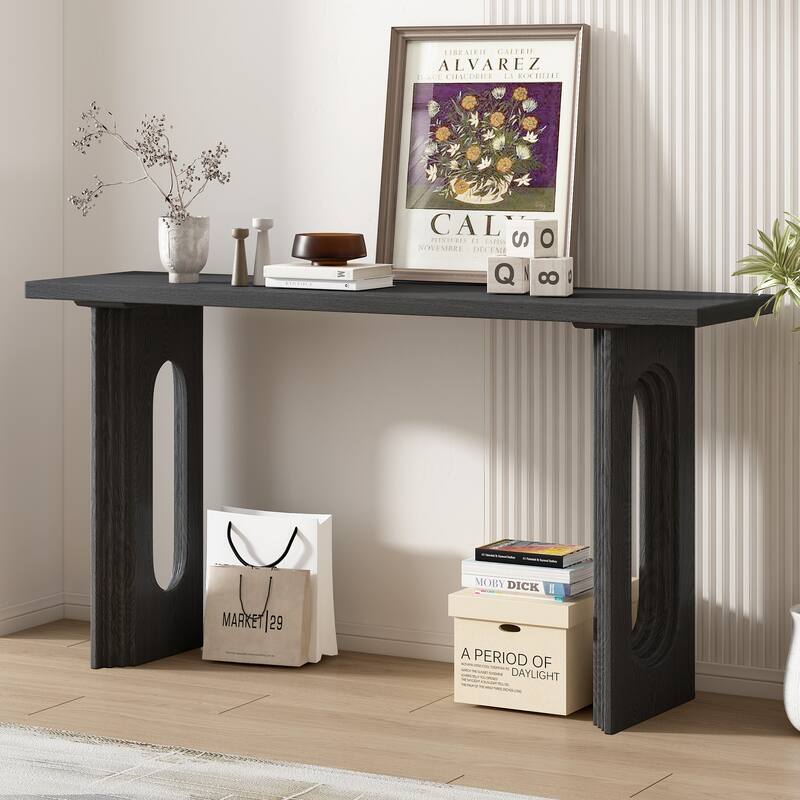 Uniquely Designed Console Table with Distinctive Round Hollow Legs