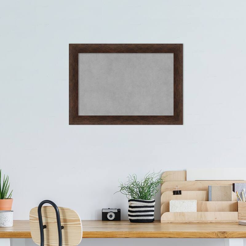 Amanti Art Warm Walnut Narrow Framed Magnetic Board