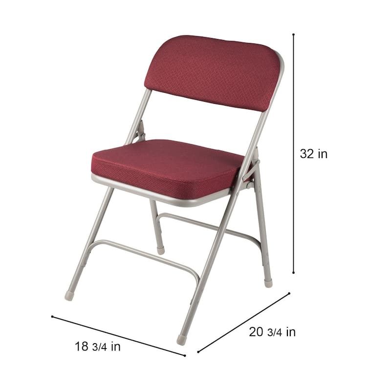 Hampden Furnishings Bernadine Collection Deluxe Fabric Padded Folding Chair, Pack of 2