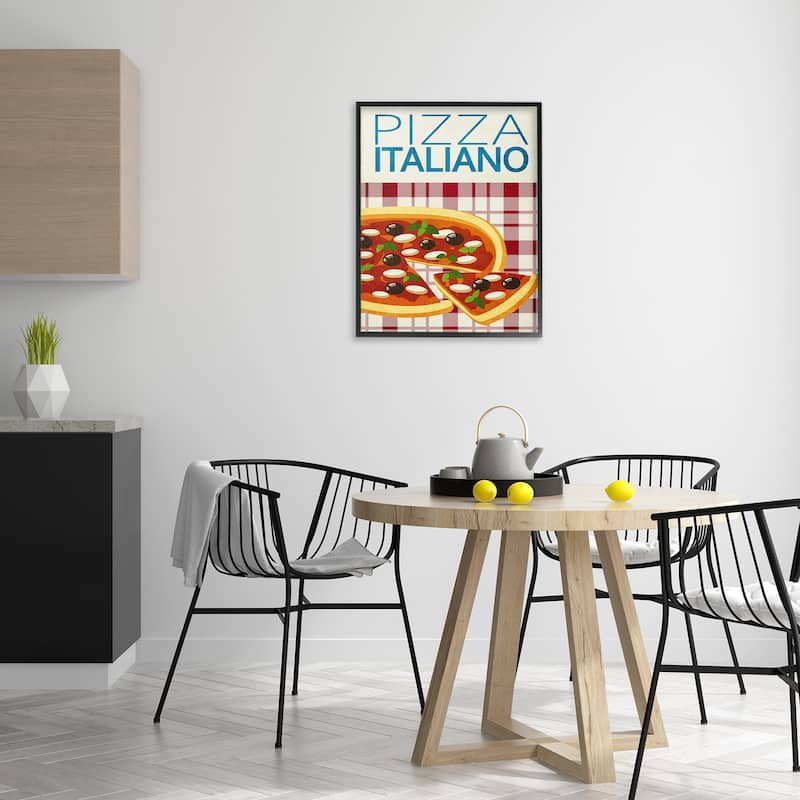 Stupell Classic Pizza Italiano Framed Giclee Art Design By Kim Allen