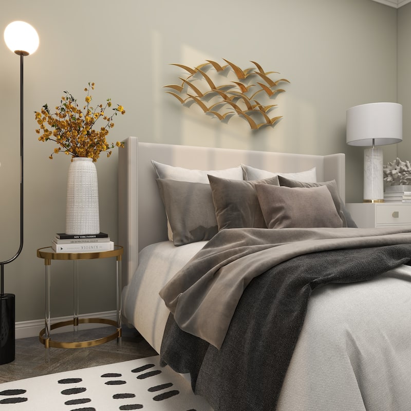 Metal Bird Sleek Flying Home Wall Decor - Gold, Black, Brown, Blue, Silver - Roche River Decor