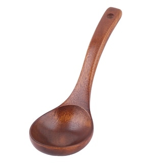 Wood Porridge Dumplings Soup Mixing Spoon Ladle Brown 18cm Length - 7" x 2.4" x 1"(L*W*H)
