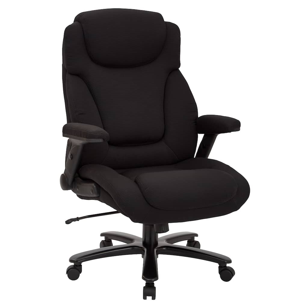 Big and Tall Deluxe High-Back Executive Office Chair in Black Fabric