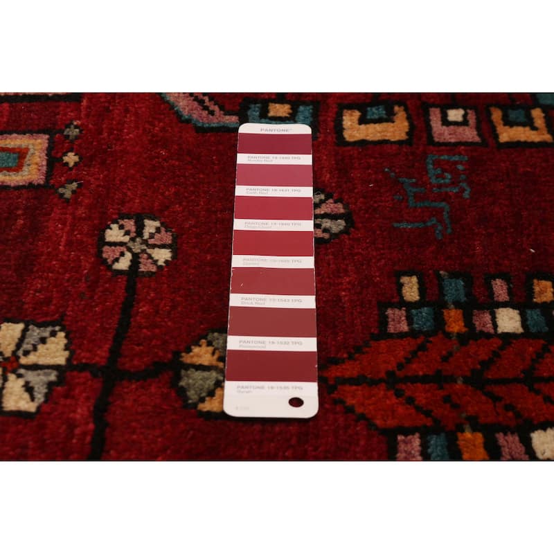 ECARPETGALLERY Hand-knotted Andelz Dark Red Wool Rug - 4'10 x 6'8