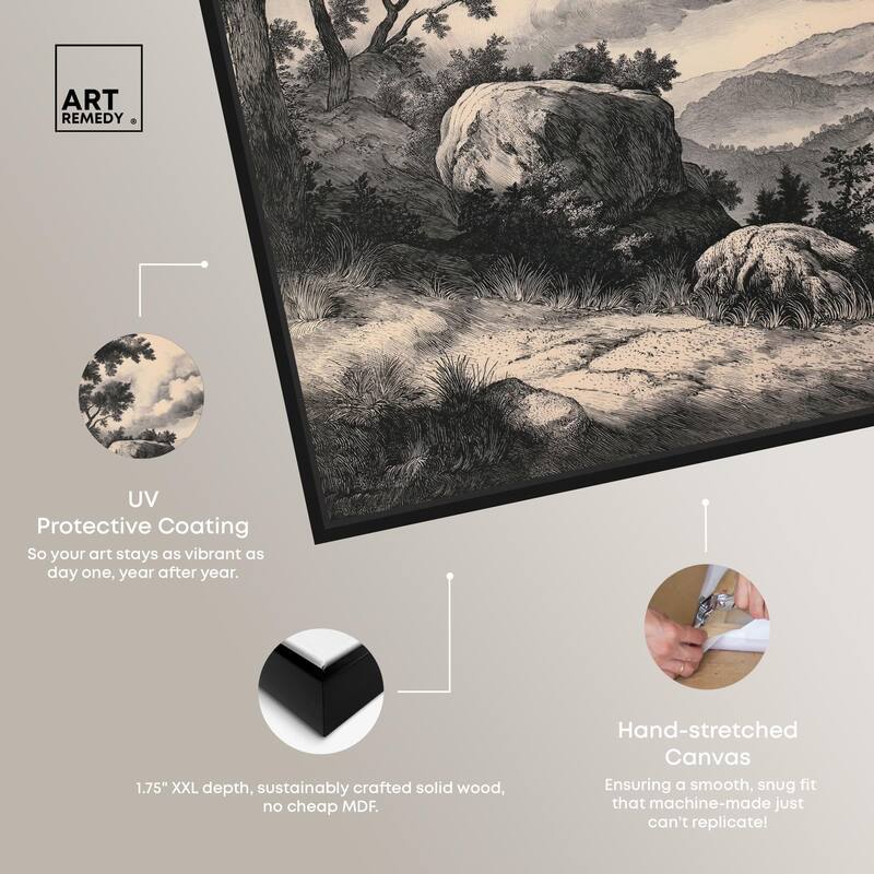 Chiaroscuro Cliffs Canvas by Art Remedy
