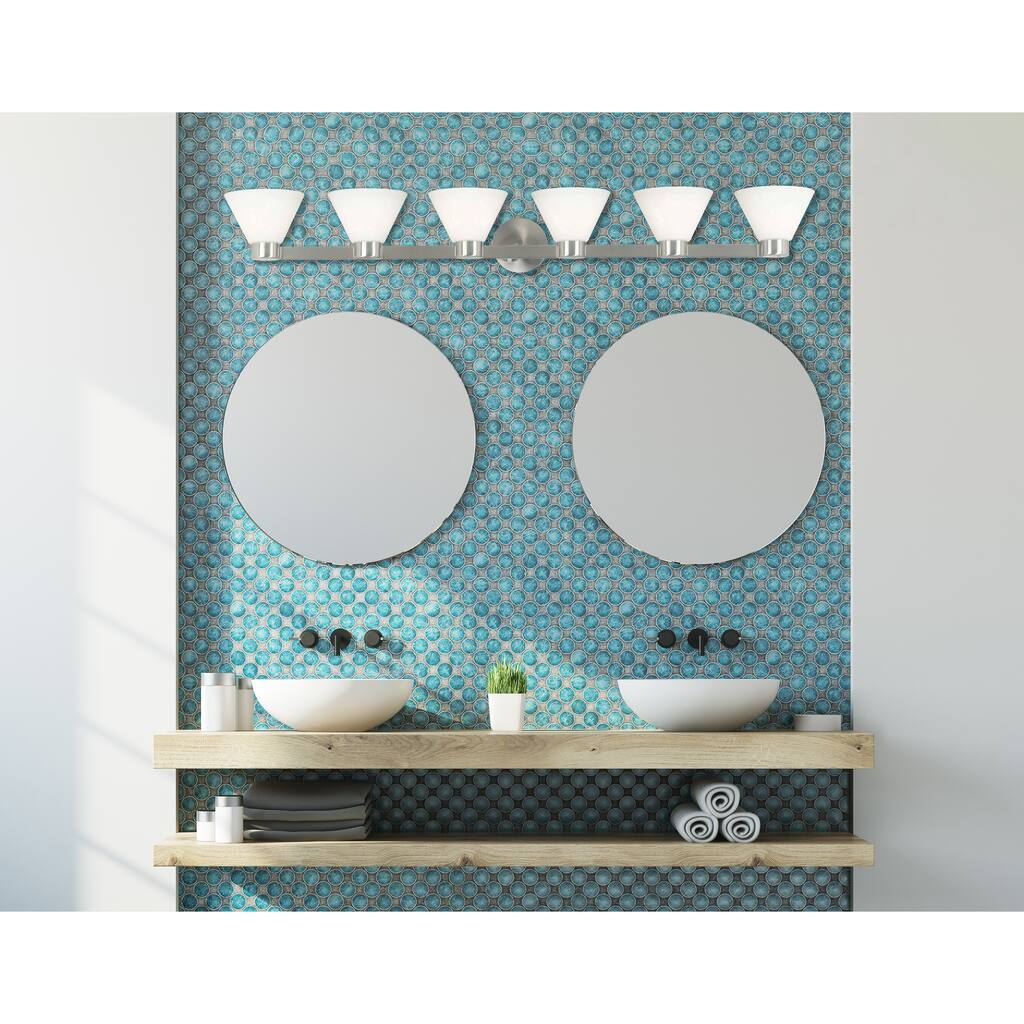 Easton Brushed Steel Finish 6 Light Vanity