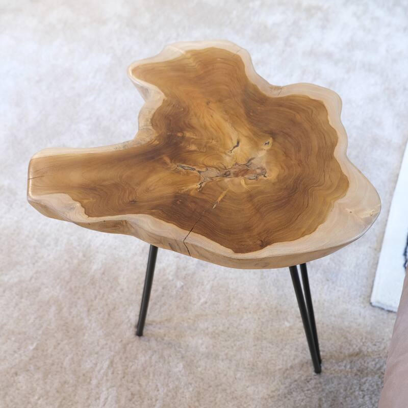Greenage Solid Wood Teak Live Edge Natural Cut Coffee Table