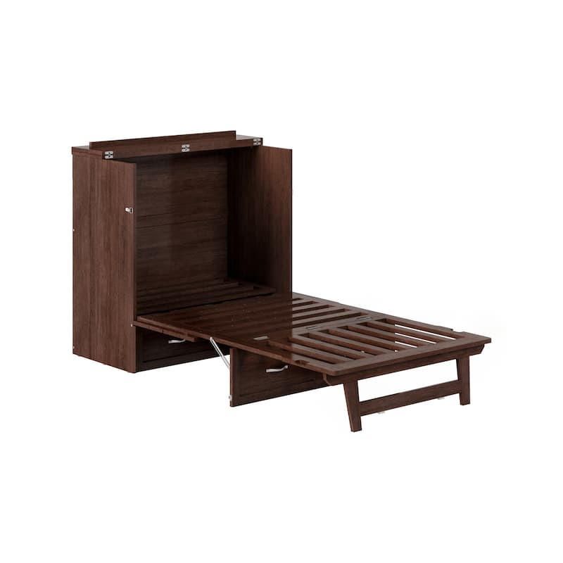 AFI Northfield Murphy Bed Chest with 6" Mattress, Storage Drawer & Built-In Charger