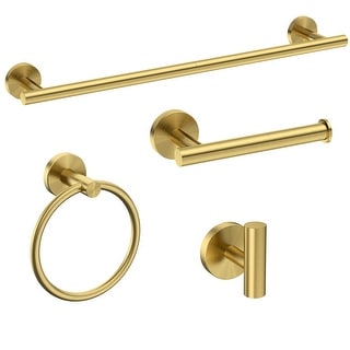 Brushed Gold Bathroom Accessories Set, 24-Inch Towel Bar Set Wall ...