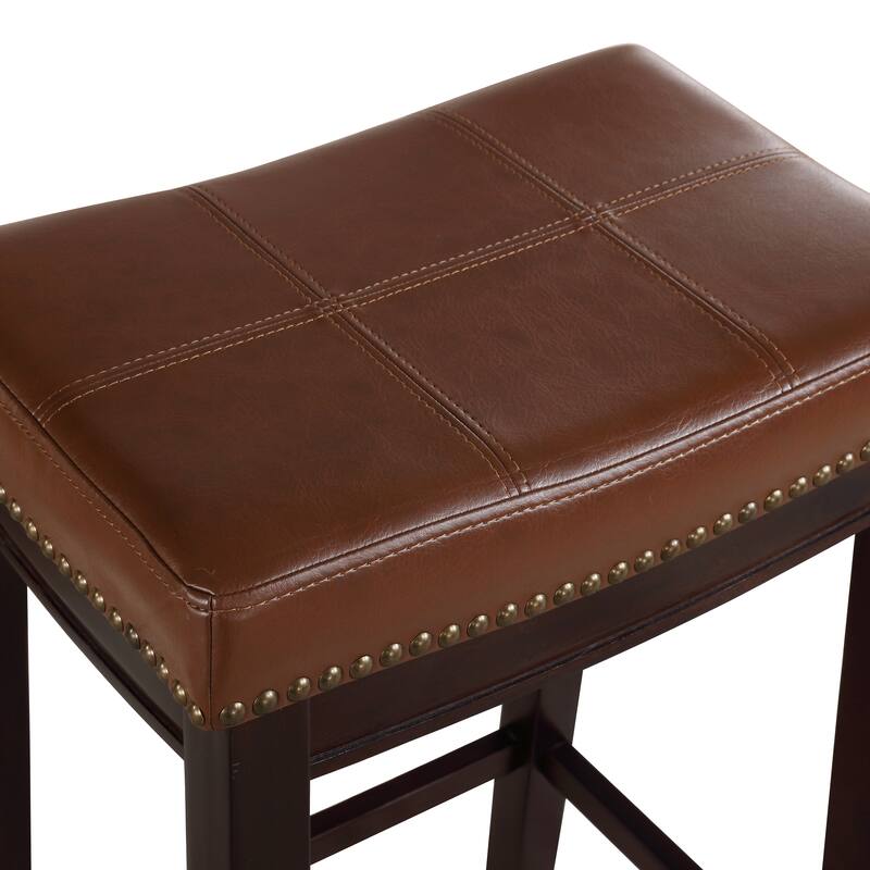Linon Willamette Espresso and Cognac Counter Stool